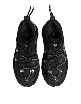 Dolce & Gabbana Black Low Top Lace Up Trekking Sneakers Shoes