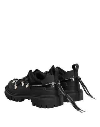 Dolce & Gabbana Black Low Top Lace Up Trekking Sneakers Shoes