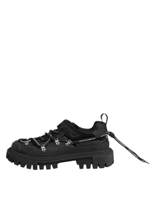 Dolce & Gabbana Black Low Top Lace Up Trekking Sneakers Shoes