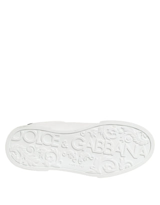 Dolce & Gabbana White Crown Patch Portofino Men Sneakers Shoes