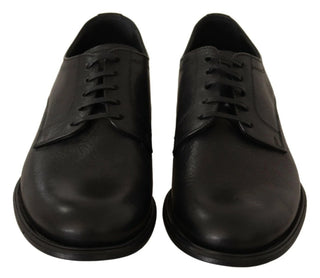 Dolce & Gabbana Black Lace Up Leather Men Formal Derby Shoes