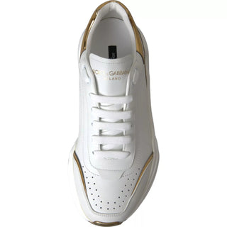 Dolce & Gabbana White Gold DAYMASTER Leather Sneakers Mens Shoes
