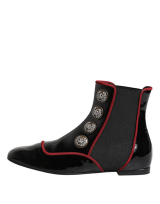 Dolce & Gabbana Black Jackie Buttoned Chelsea Boots Shoes