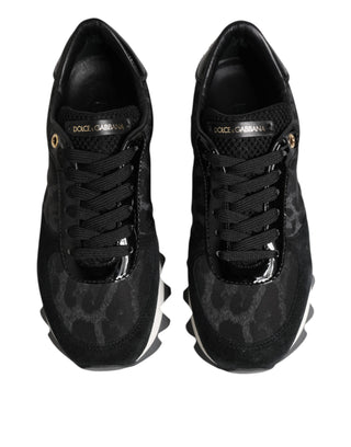 Dolce & Gabbana Black Gray Leopard Low Top Sneakers Shoes