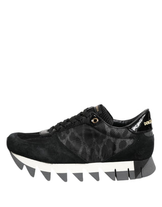 Dolce & Gabbana Black Gray Leopard Low Top Sneakers Shoes