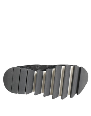 Dolce & Gabbana Black Gray Leopard Low Top Sneakers Shoes