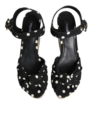 Dolce & Gabbana Multicolor Fish Polka Dot Wedge Sandals Shoes