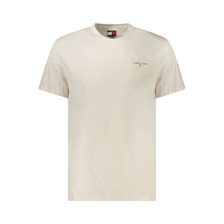 Tommy Hilfiger Beige Cotton Men T-Shirt