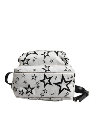 Dolce & Gabbana White DG Stars Print Nylon Travel Backpack Bag