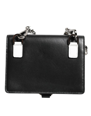 Dolce & Gabbana Black Leather Crystal Embellished Card Holder Wallet