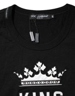 Dolce & Gabbana Black DG King Crown Cotton Crew Neck T-shirt