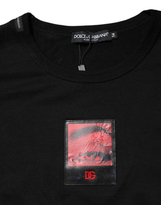 Dolce & Gabbana Black Eye Print Cotton Men Crew Neck T-shirt