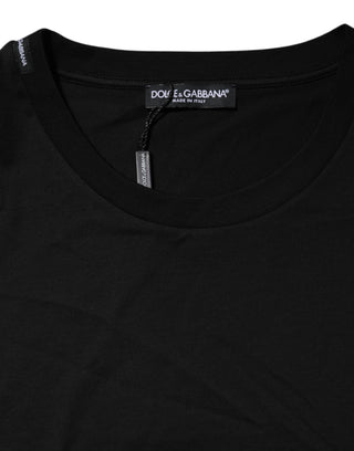 Dolce & Gabbana Black Cotton Crew Neck Short Sleeves T-shirt