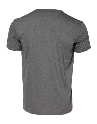 Dolce & Gabbana Gray Cotton Crew Neck Short Sleeves T-shirt