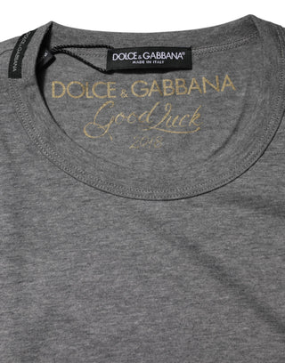 Dolce & Gabbana Gray Cotton Crew Neck Short Sleeves T-shirt