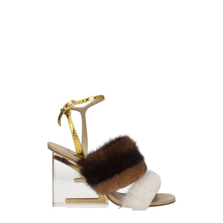Fendi Brown Mink Strap-Ons Sandals