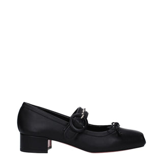 Christian Louboutin Black Leather Ballet Flats