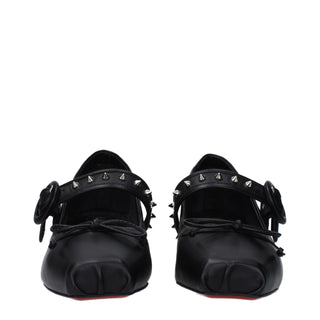 Christian Louboutin Black Leather Ballet Flats