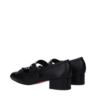 Christian Louboutin Black Leather Ballet Flats