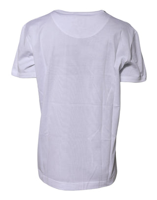 Dolce & Gabbana White Cotton Goodluck 2022 Crew Neck T-shirt