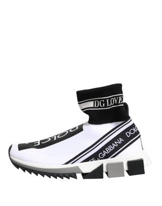 Dolce & Gabbana White Black Sorrento Socks Sneakers Shoes