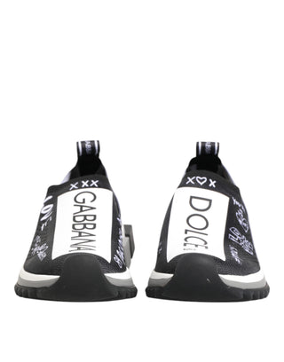 Dolce & Gabbana Black White Sorrento Low Top Sneakers Shoes