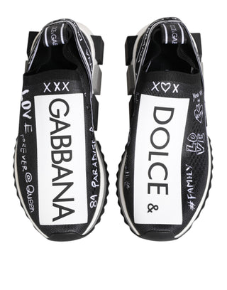 Dolce & Gabbana Black White Sorrento Low Top Sneakers Shoes