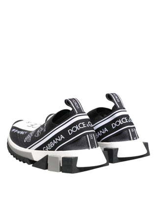 Dolce & Gabbana Black White Sorrento Low Top Sneakers Shoes