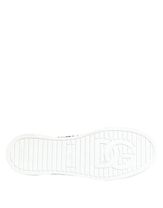 Dolce & Gabbana Green Portofino Crystal DG Logo Sneakers Shoes