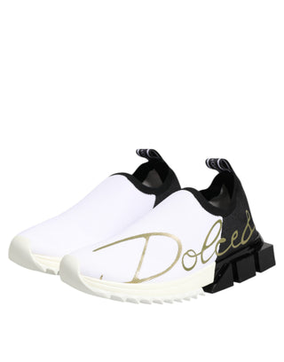 Dolce & Gabbana White Black Low Top Sorrento Sneakers Shoes