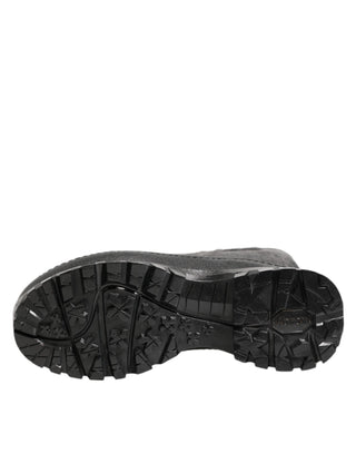 Dolce & Gabbana Metallic Black Pull On Rain Boots Men Shoes