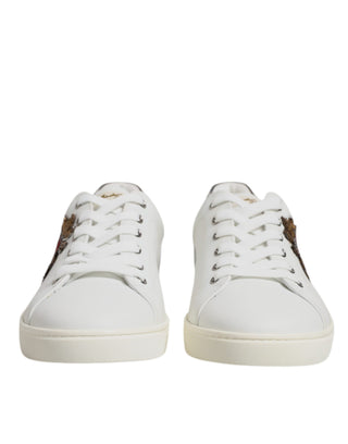 Dolce & Gabbana White Sacred Heart Men Low Top Sneakers Shoes
