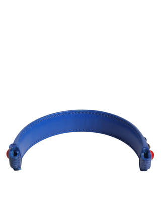 Dolce & Gabbana Blue Embellished Leather Bag Handle Women Shoulder Strap