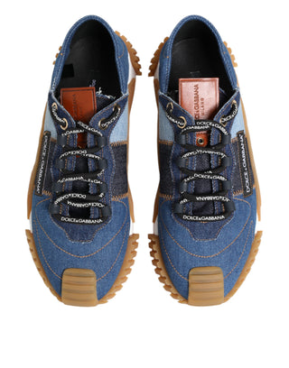 Dolce & Gabbana Blue Lace Up Low Top NS1 Sneakers Shoes