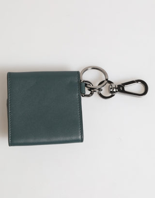 Dolce & Gabbana Dark Green Leather DG Logo Coin Purse Bag Charm Wallet