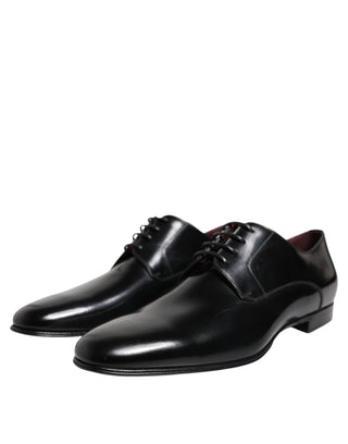 Dolce & Gabbana Men Dress Black Calfskin Leather Derby Shoes