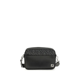 Fendi FF leather and canvas Shoulder Bag