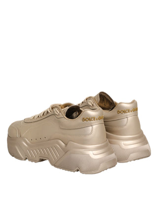 Dolce & Gabbana Gold Leather Daymaster Women Sneaker Shoes