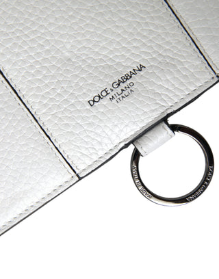 Dolce & Gabbana White Calfskin Leather Large Crossbody Card Holder Wallet