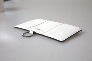 Dolce & Gabbana White Calfskin Leather Large Crossbody Card Holder Wallet