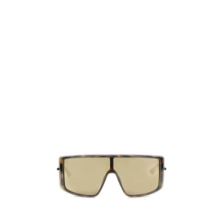 Alexander McQueen Havana T-Bar Visor Sunglasses