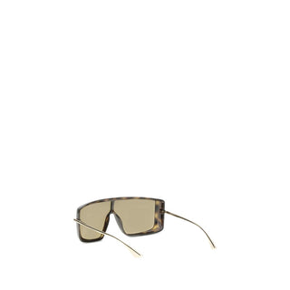 Alexander McQueen Havana T-Bar Visor Sunglasses