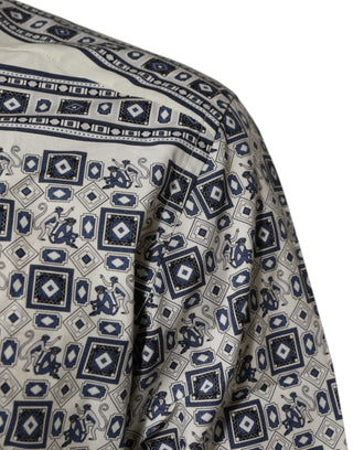Dolce & Gabbana Multicolor Monkey Tie Print GOLD Dress Shirt