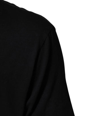 Dolce & Gabbana Black Musical Print Cotton Crew Neck T-shirt