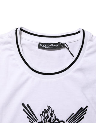 Dolce & Gabbana White Sacred Heart Short Sleeve Men T-shirt