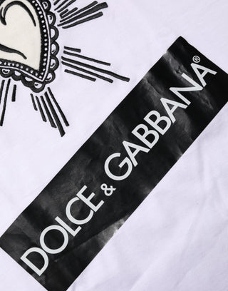Dolce & Gabbana White Sacred Heart Short Sleeve Men T-shirt