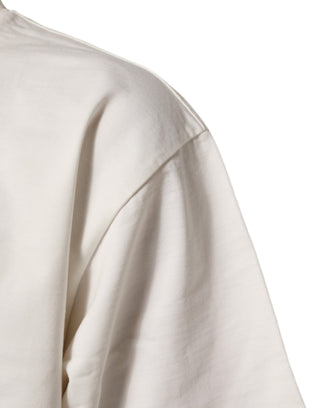 Dolce & Gabbana White Logo Print Cotton Crew Neck Men T-shirt