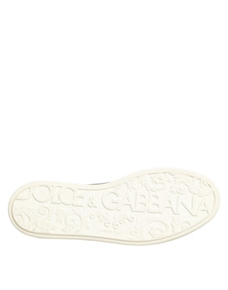 Dolce & Gabbana Black Leather Lace Up Low Top Sneakers Shoes
