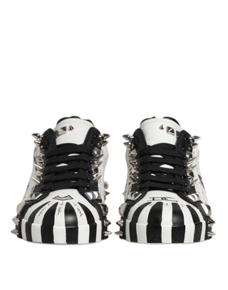 Dolce & Gabbana White Portofino Studded Men Sneakers Shoes
