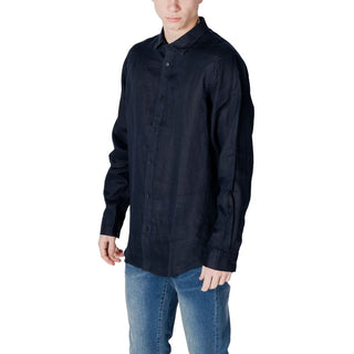 Armani Exchange Blue Linen Shirt
